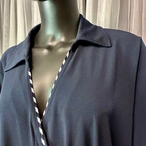 Jones New York Navy and White Dress